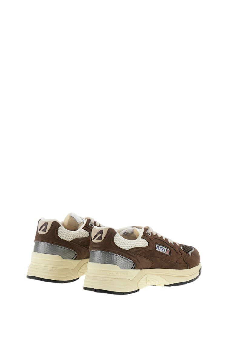 Autry Brown Hyperway Mesh Suede Sneakers