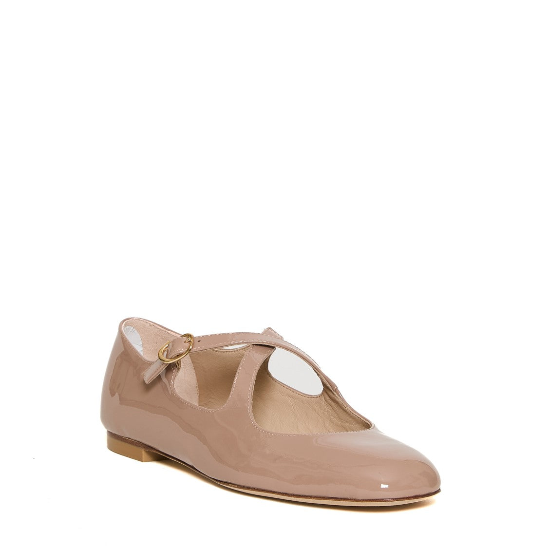 Stuart Weitzman Ballet Flats Patent Nude Straps
