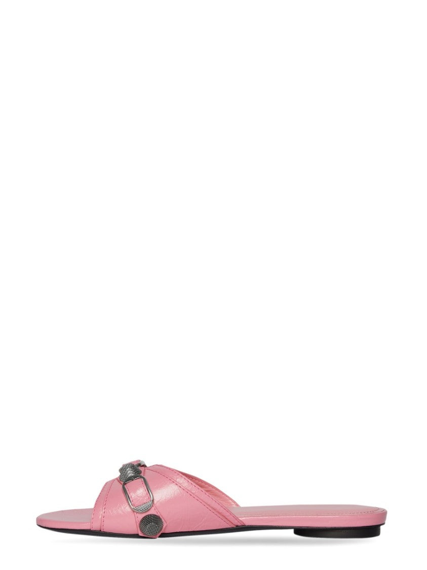 Balenciaga Sandalwood Leather Upper Sandals With Minimalist Design