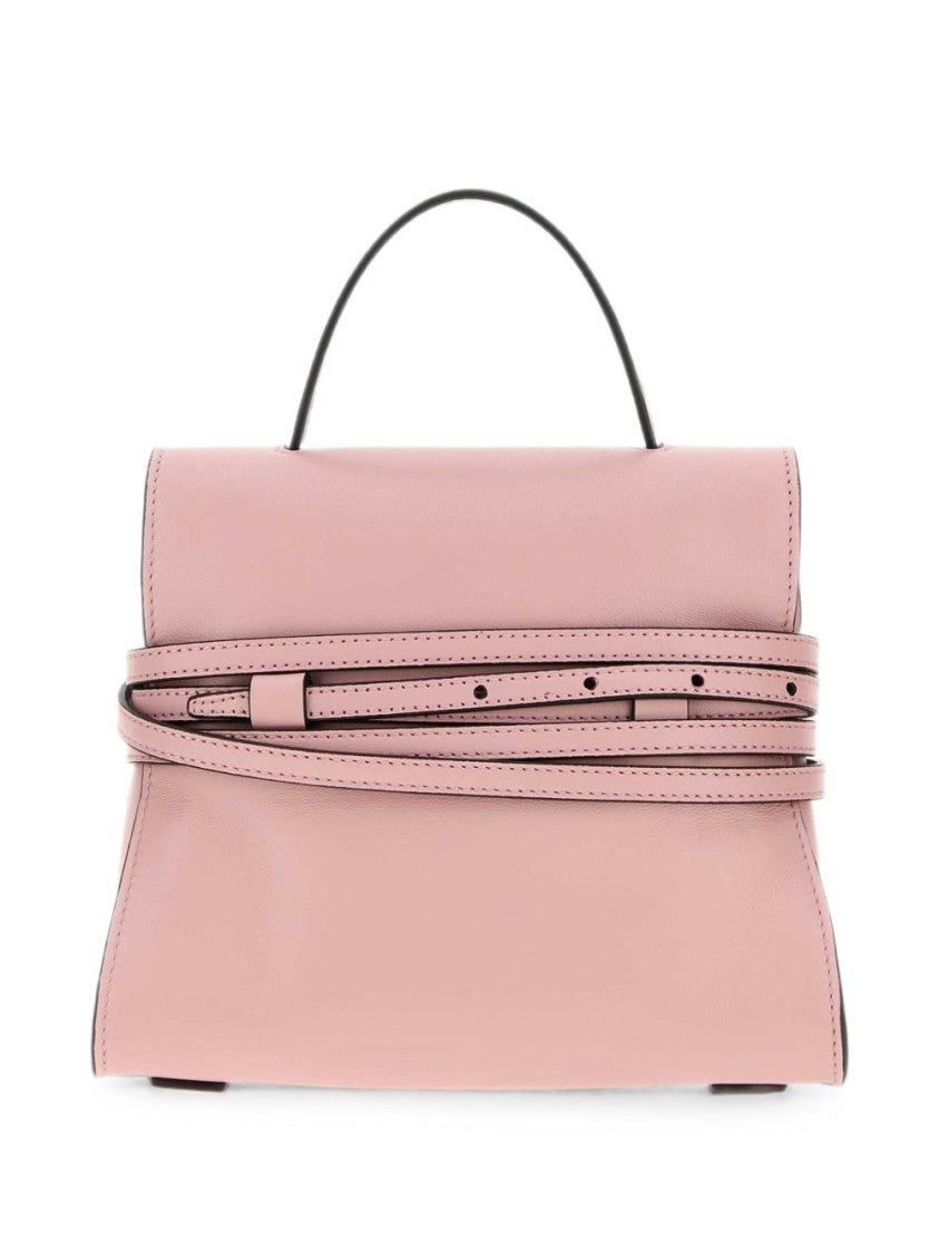 Moschino Smooth Belted Silk-Nylon Structured Handbag