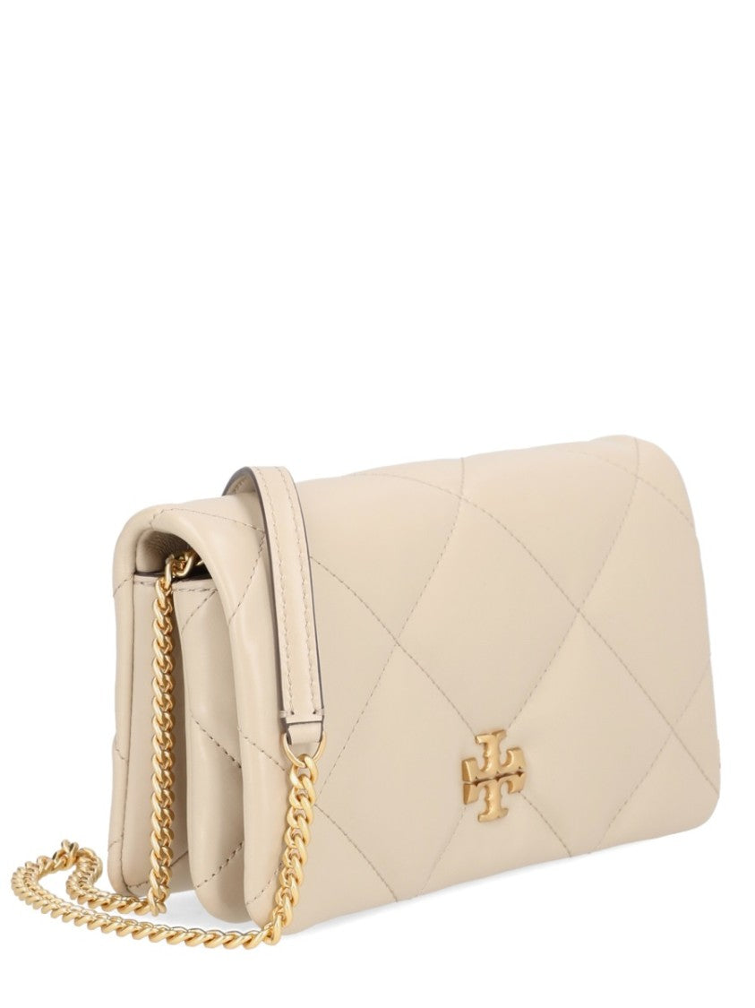 Tory Burch Neutral Kira Quilted Chain Wallet