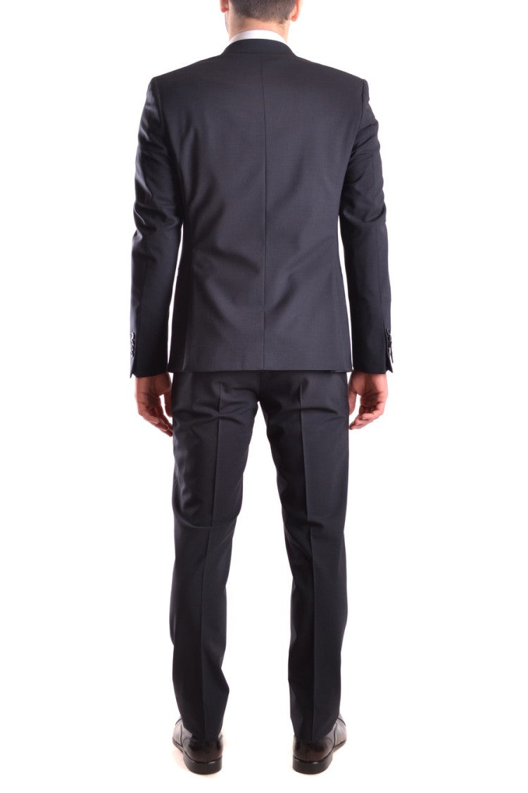 Daniele Alessandrini Tailored Dark Blue Jacket With Notch Lapels