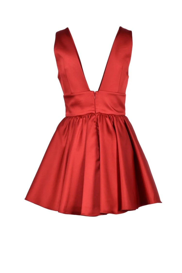 New Arrivals Short Satin Dress - Red