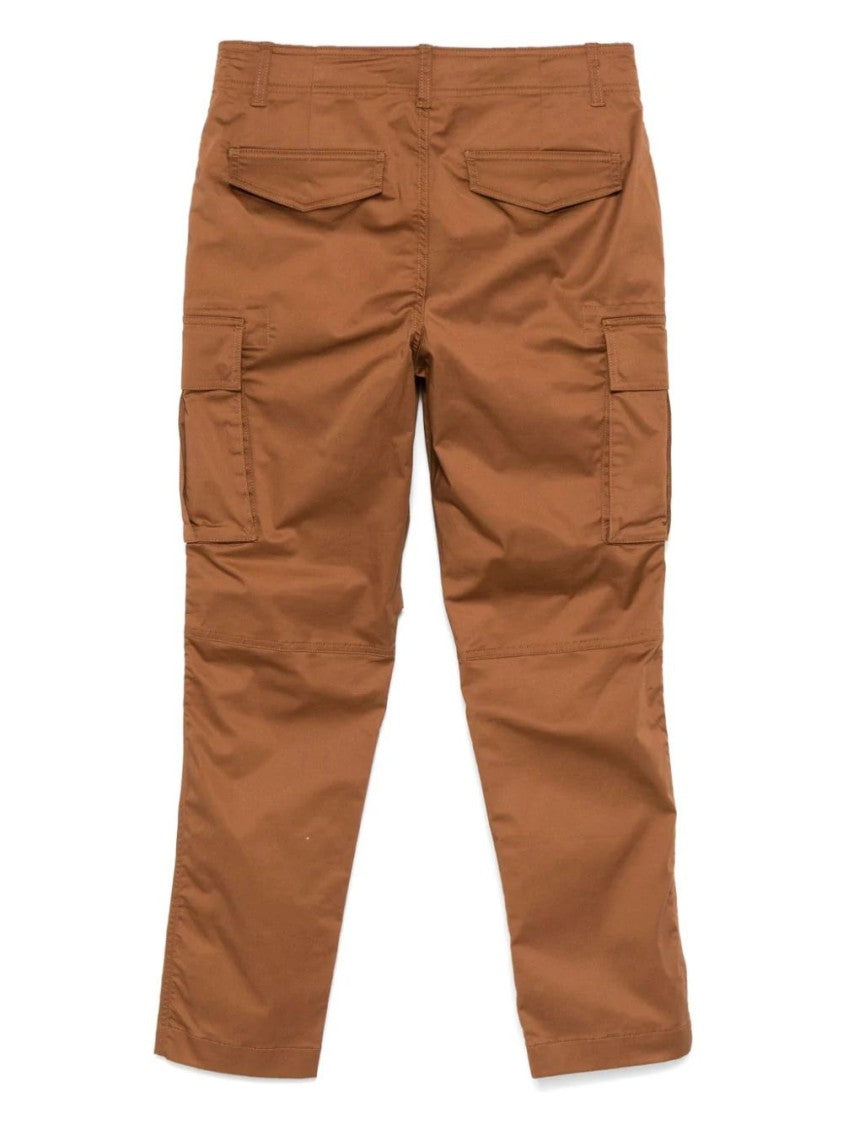 Lauren Ralph Lauren Brown Ankle Cargo Trousers With Functional Pockets