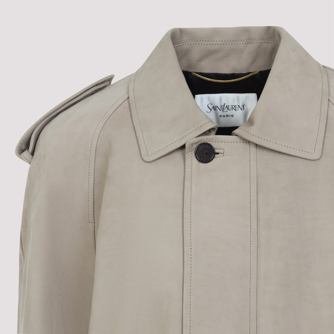 Saint Laurent Grey Suede Calf Leather Jacket