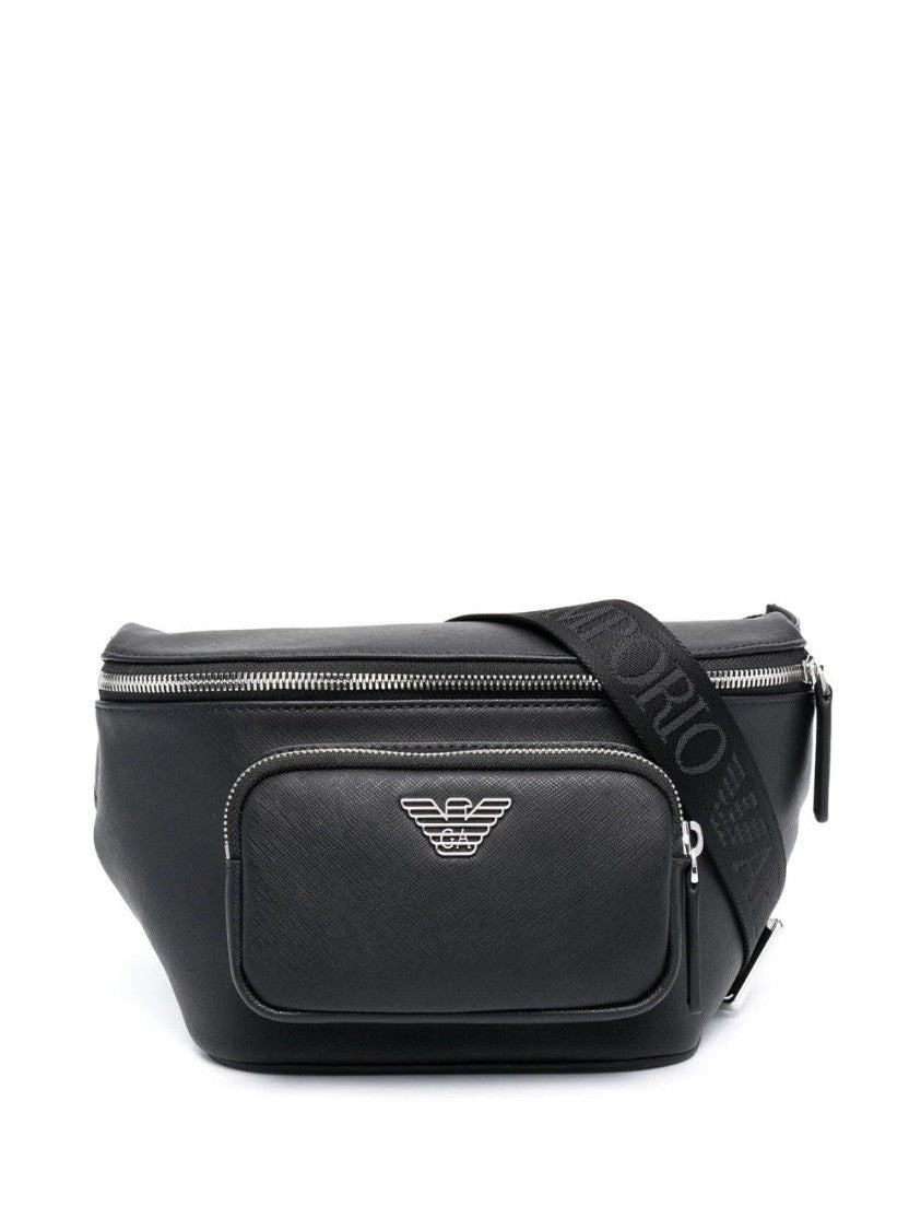 Emporio Armani Versatile Black Belt Bag With Streamlined Design