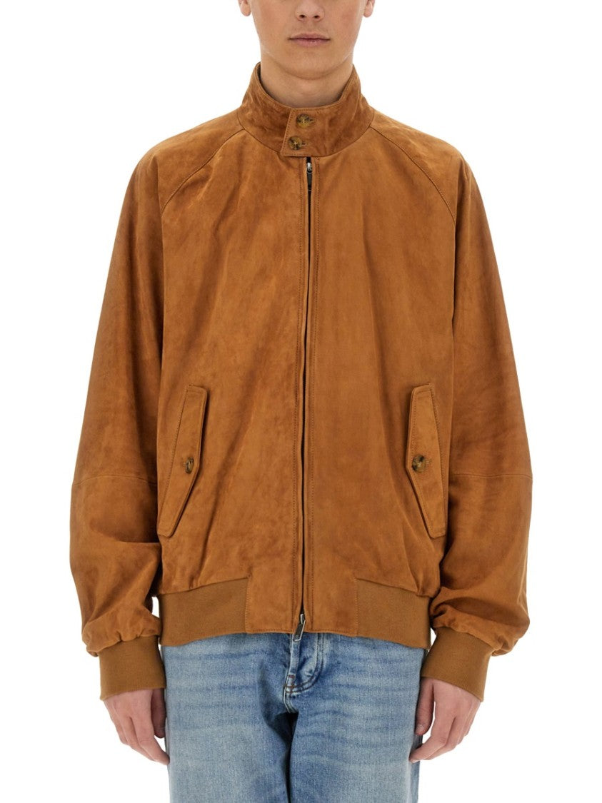 Baracuta Warm Brown Suede Tartan Jacket