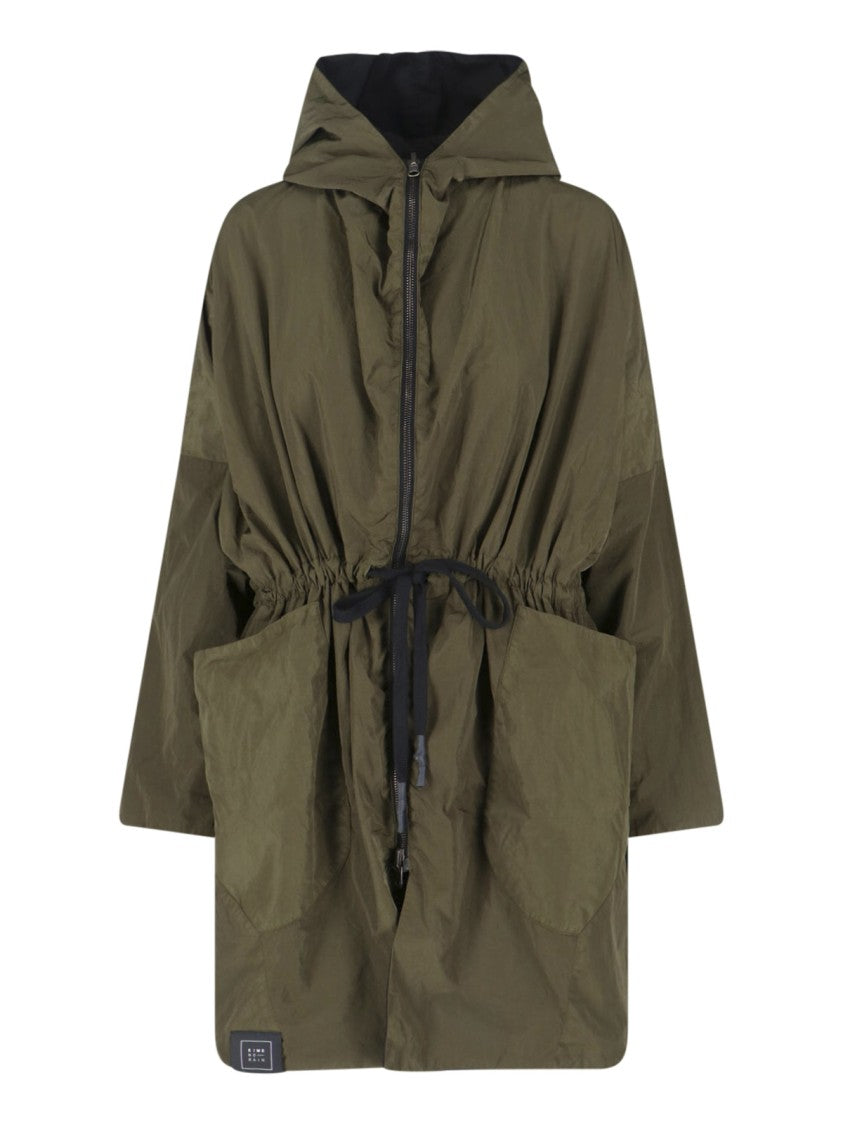 Kimono Rain Green Reversible No-Rain Hooded Outerwear Parka