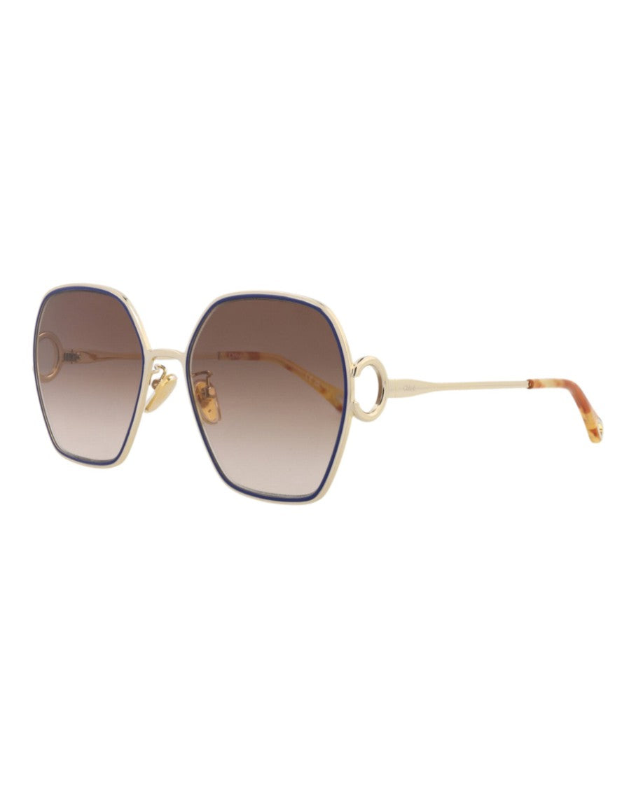 Chloé Round-Frame Metal Sunglasses
