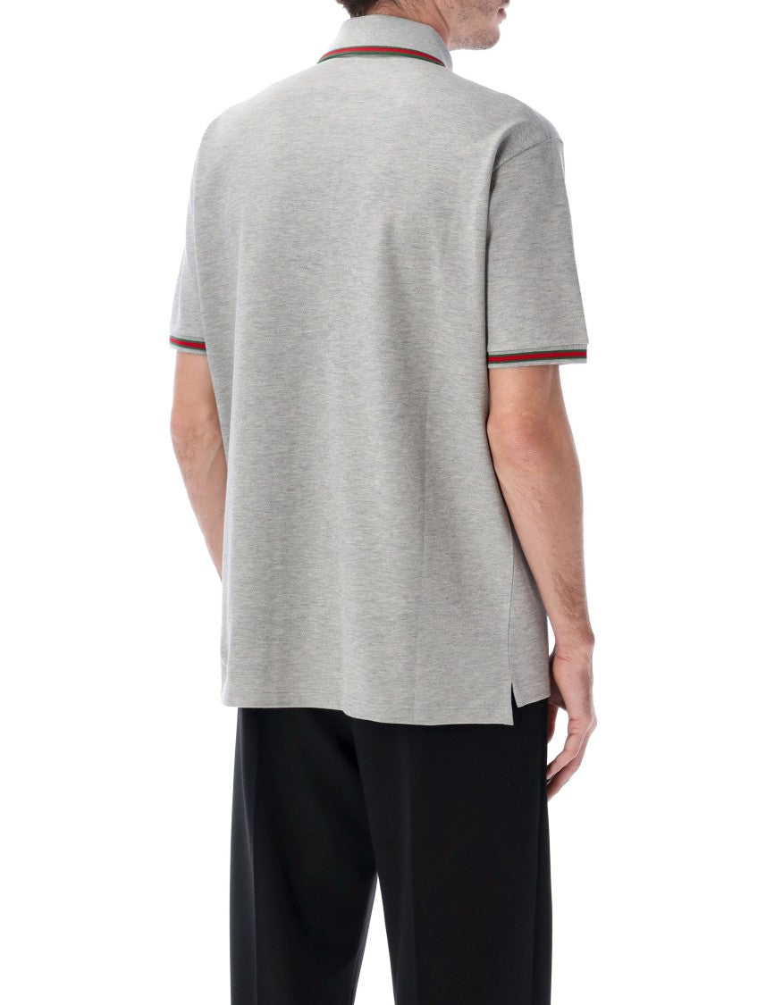 Gucci Grey Mélange Cotton Piquet Polo Shirt