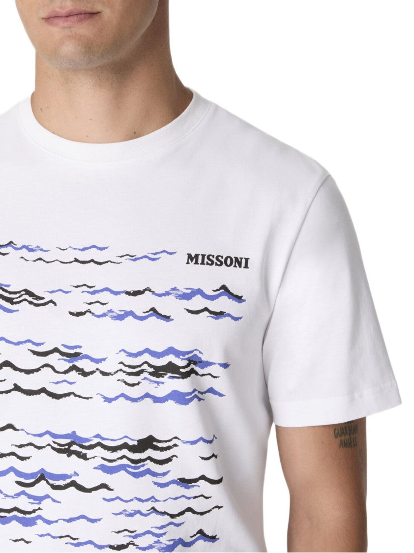 Missoni Missoni Wave Print Cotton T-Shirt