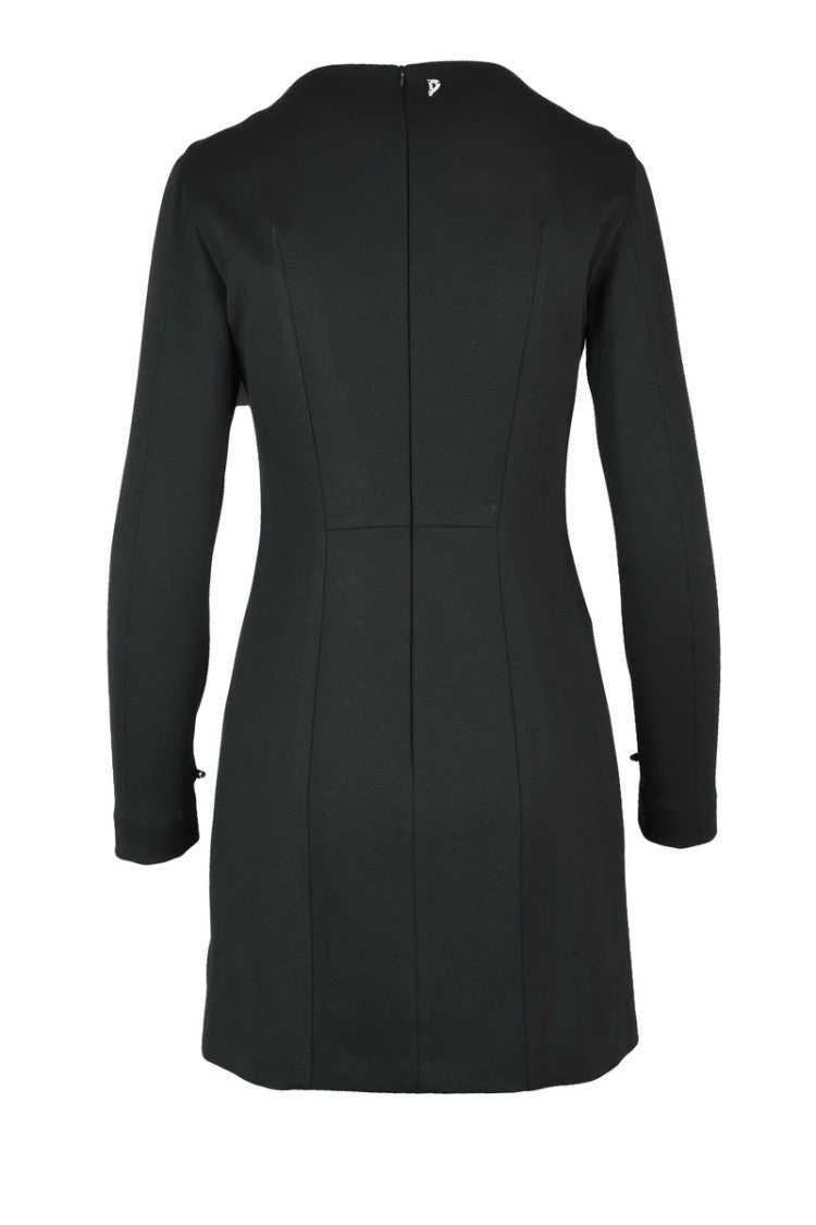 Dondup Sheath Dress Jersey Stretch Zip - Black