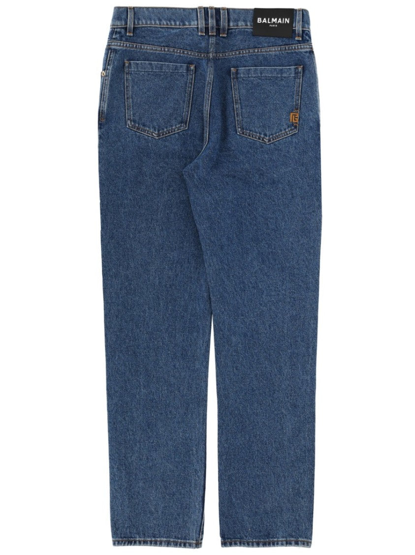 Balmain Medium Blue Straight Denim Jeans