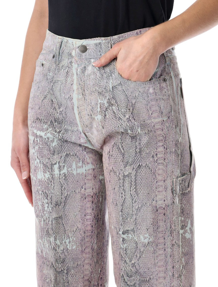 Haikure Winona Snake Print Wide Jeans
