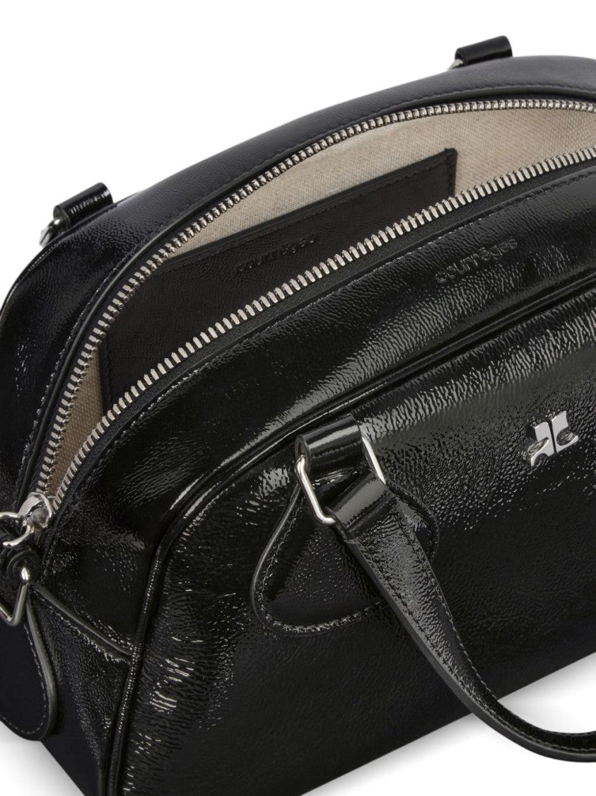 Courrèges Structured Black Leather 'Friday' Tote