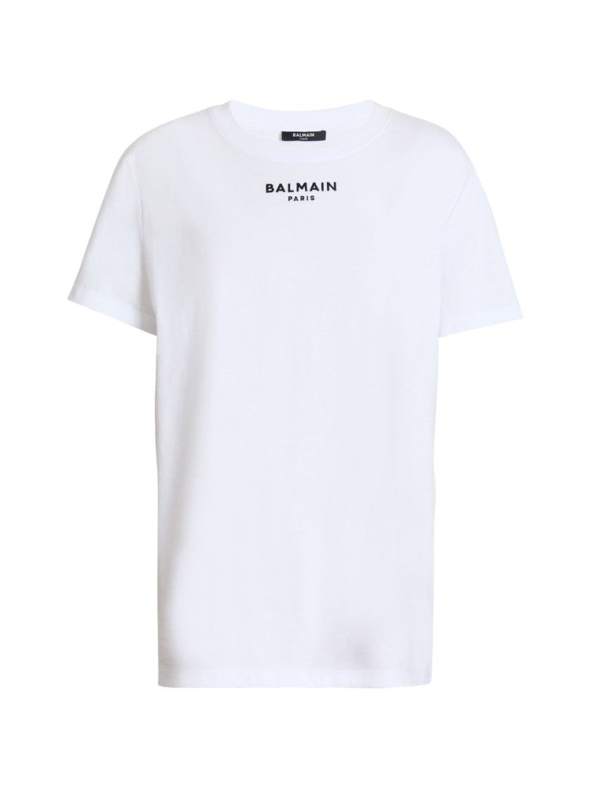Balmain White Straight Fit Balmain Paris T-Shirt