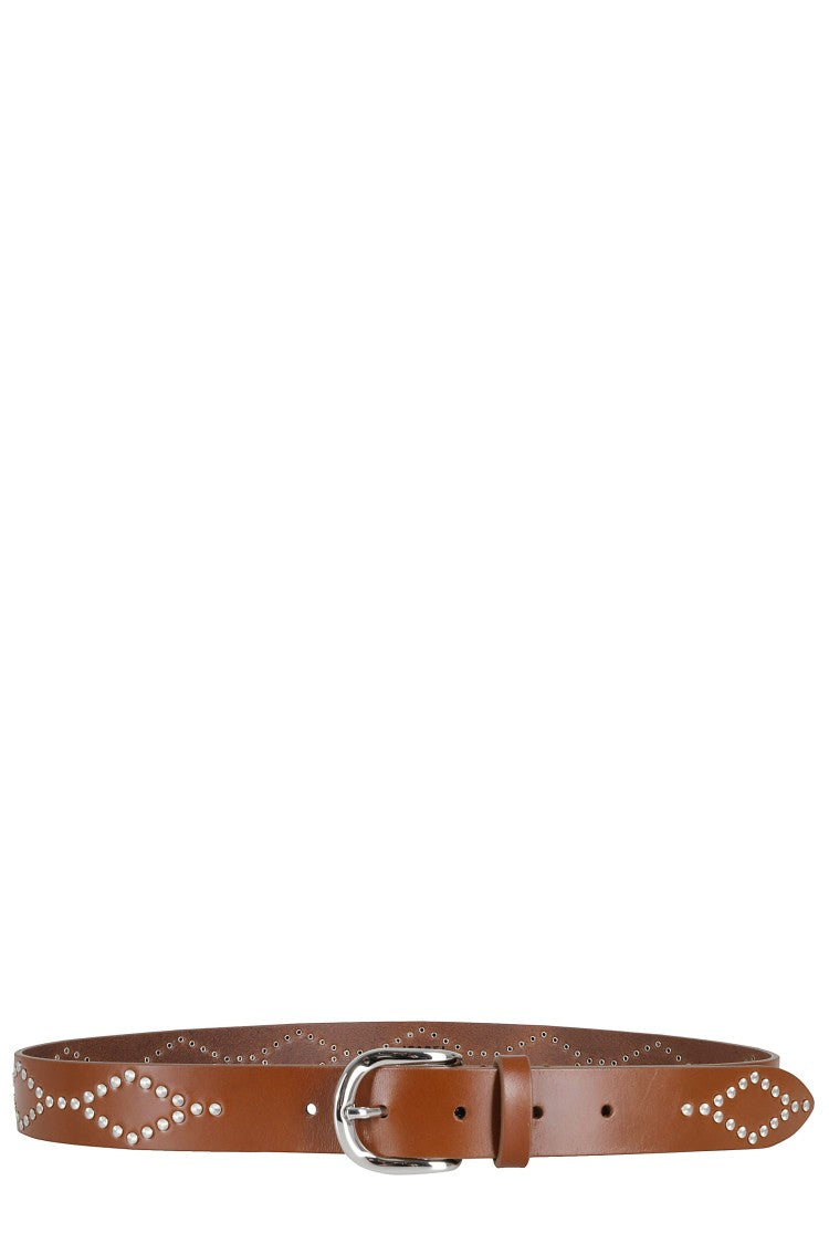 Isabel Marant Cognac Liliana Gb Studded Leather Belt