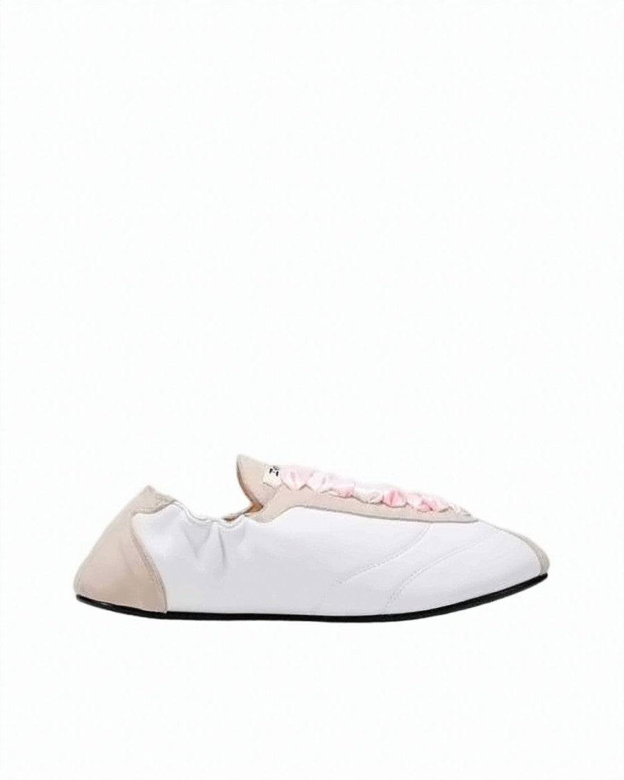 Repetto Lambskin Leather Sneakers With Ruched Satin Laces