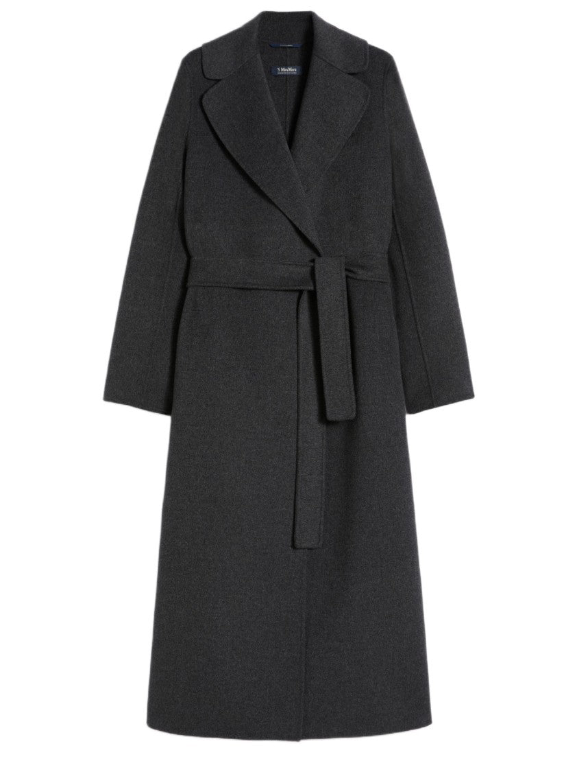 Max Mara Long Wrap Coat With Central Back Slit