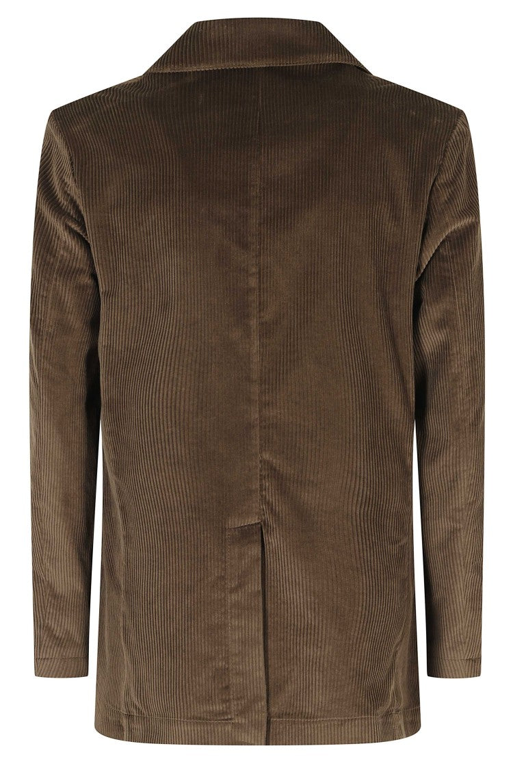 Myths Green Double-Breasted Corduroy Patch Pocket Jacket