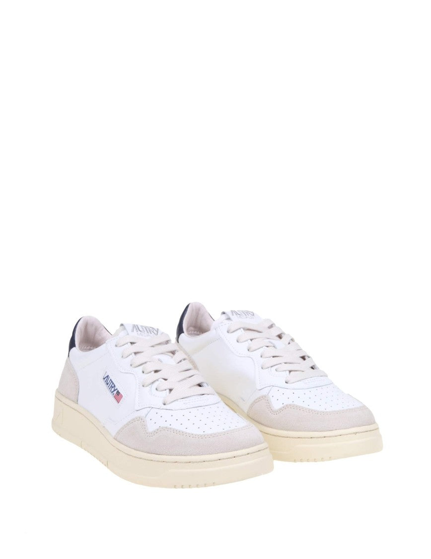 Autry Sneakers In Leather And Suede Color White And Blue