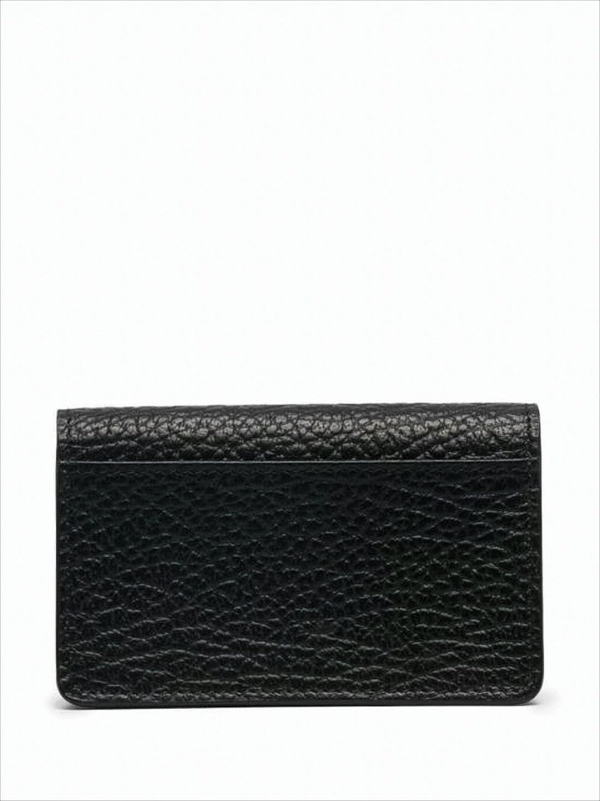 Maison Margiela Textured Black Leather Card Wallet With Minimalist Design