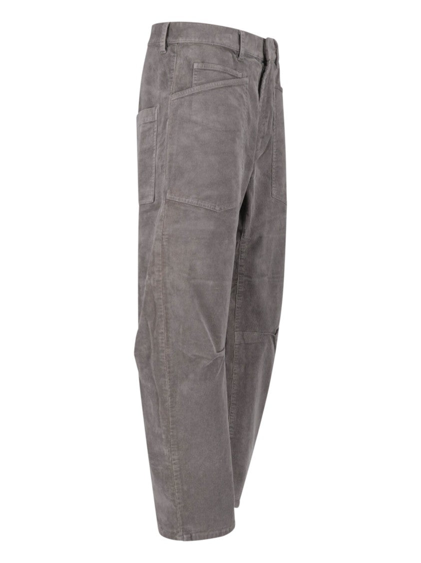 Nili Lotan Grey Shon Rounded-Leg Cotton Pants