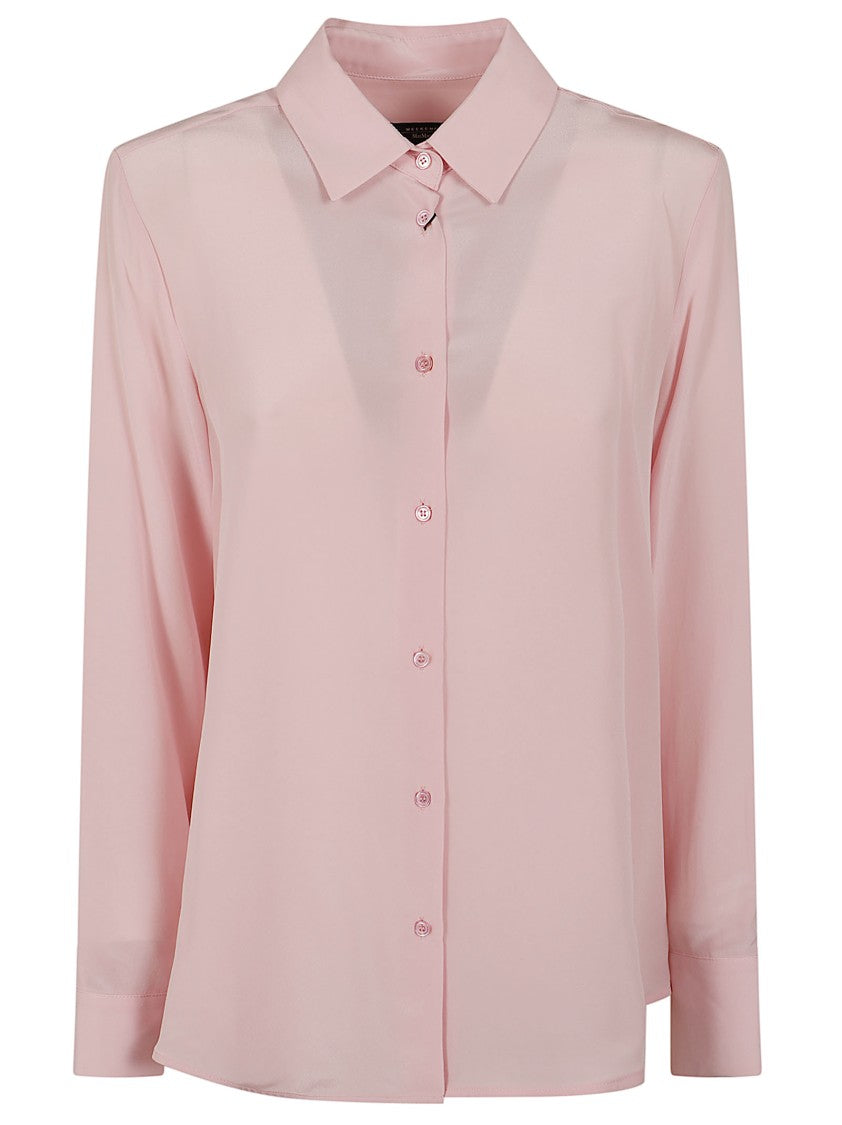 Max Mara Flowing Pink Silk Crepe De Chine Shirt