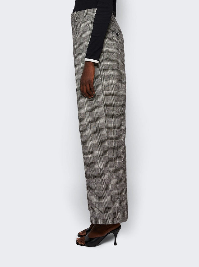 Vetements Metalized Wrinkled Tailored Pants Grey Check