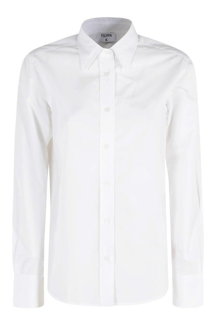Filippa K White Classic Poplin Button-Down Cotton Shirt