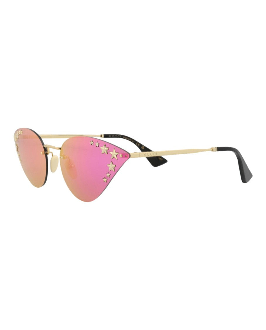 Gucci Cat Eye-Frame Metal Sunglasses