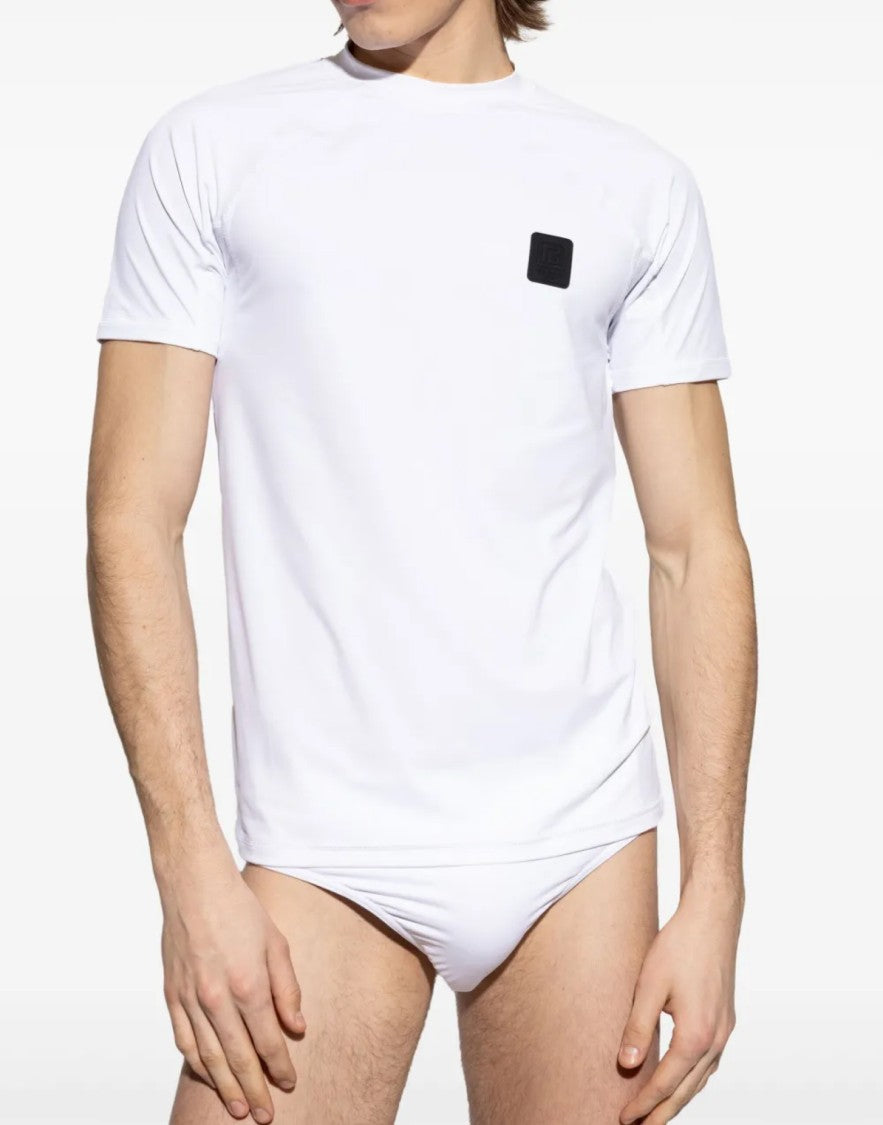 Balmain Raglan Logo Patch T-Shirt
