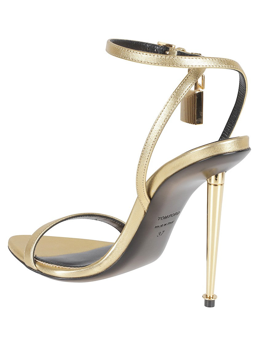 Tom Ford Open-Toe Sandals With Stiletto Heel And Gold Accents