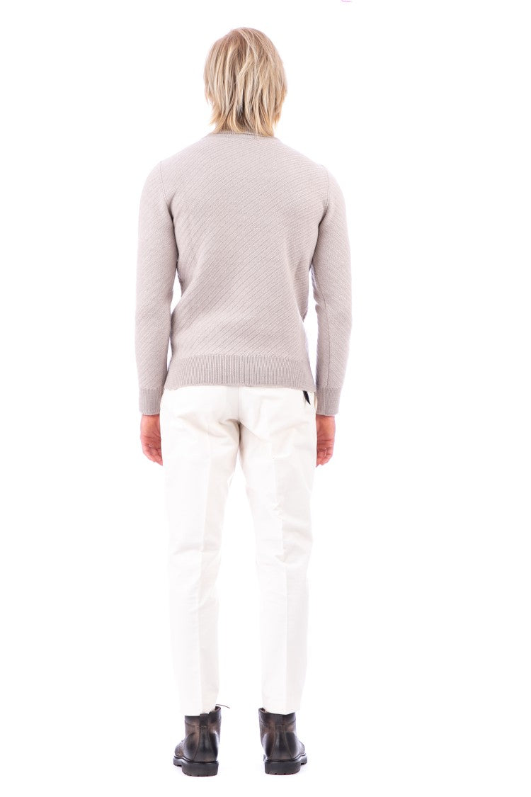 Lardini Diagonal Wool Turtleneck Sweater