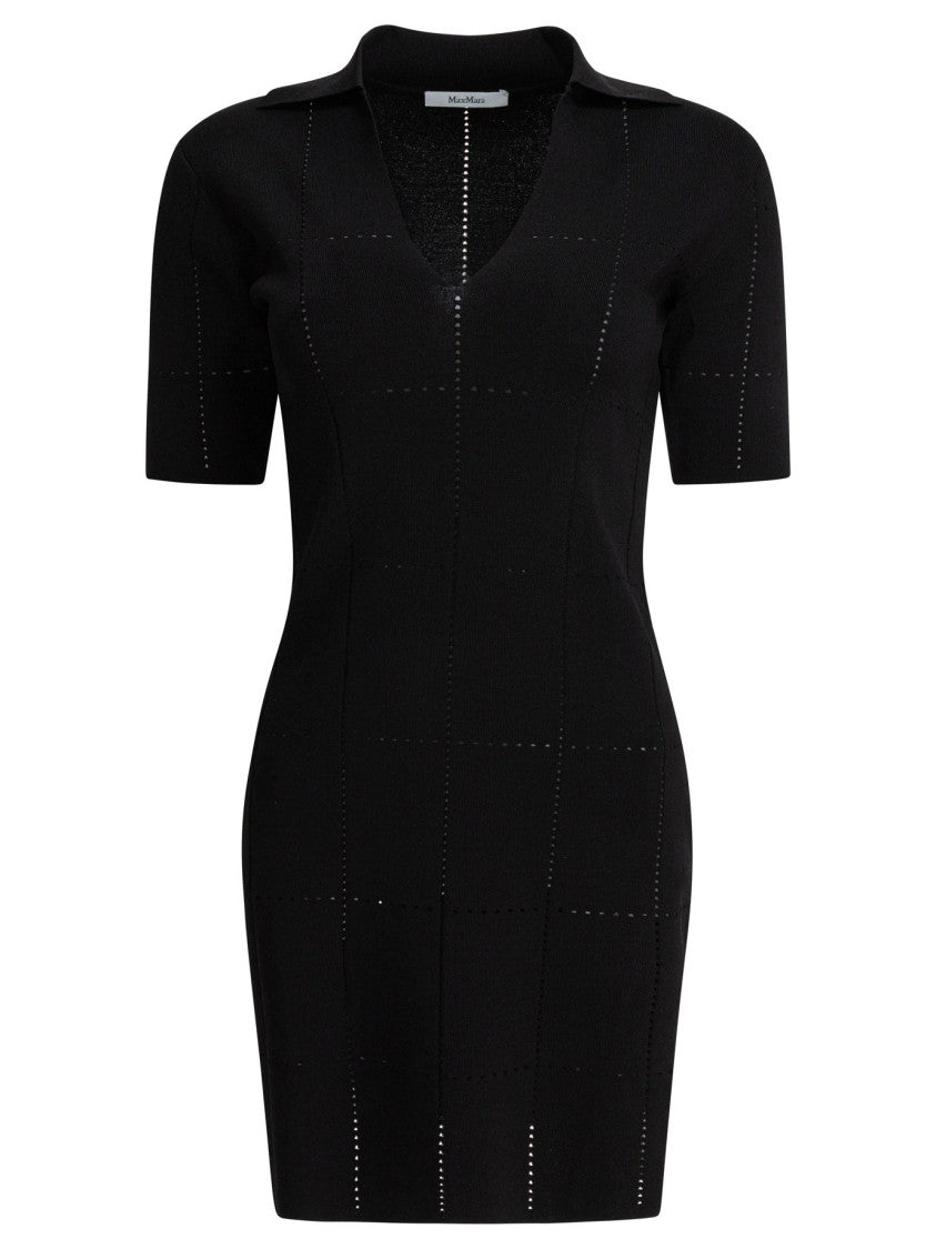 Max Mara V-Neck Black Mini Dress