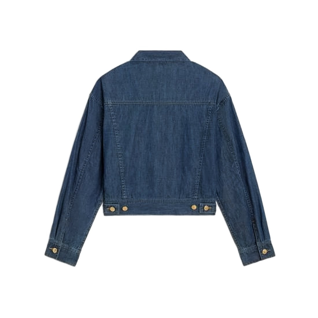 Celine Cropped Denim Jacket With Structured Silhouette