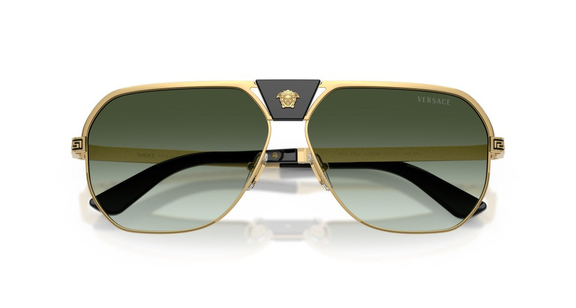 Versace Oversized Square Frame Sunglasses With Gold Metal Rim