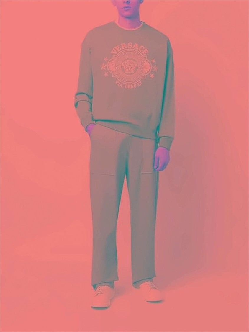 Versace Cotton Long-Sleeve Sweatshirt With Graphic Emblem