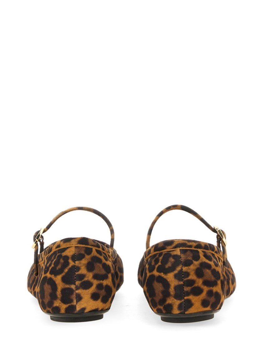 Gianvito Rossi Leopard Animalier Print Buckle Flats