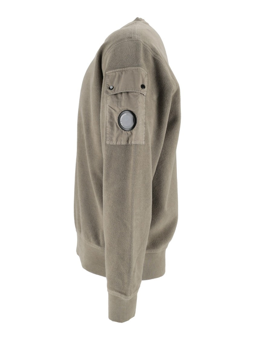 C.P. Company Relaxed Fit Crew Neck Sweatshirt With Unique Buttoned Patch Pocket