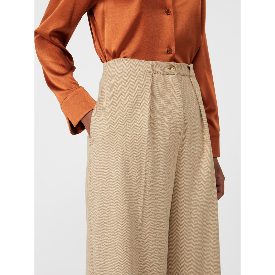 Max Mara Tailored Wide-Leg Trousers With Front Pleats