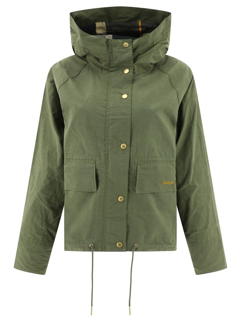 Barbour Waterproof Waxed Cotton Parka With Adjustable Hood