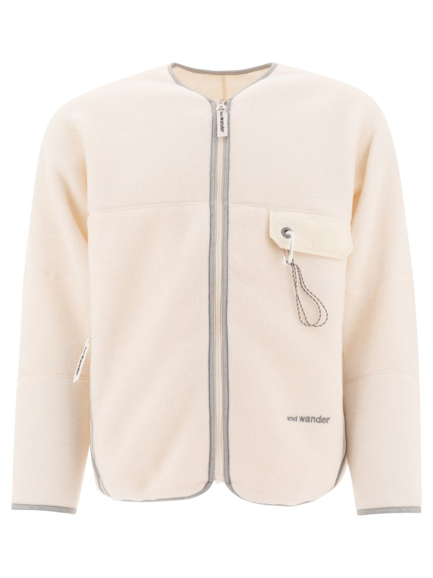 And Wander Textured Fleece Jacket With Full Zip