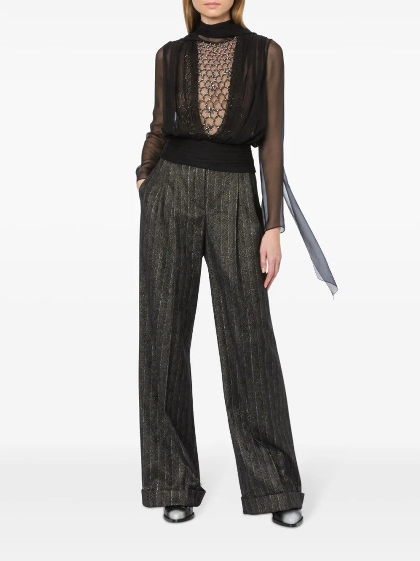 Alberta Ferretti Straight-Leg Tailored Pants With Clean Lines