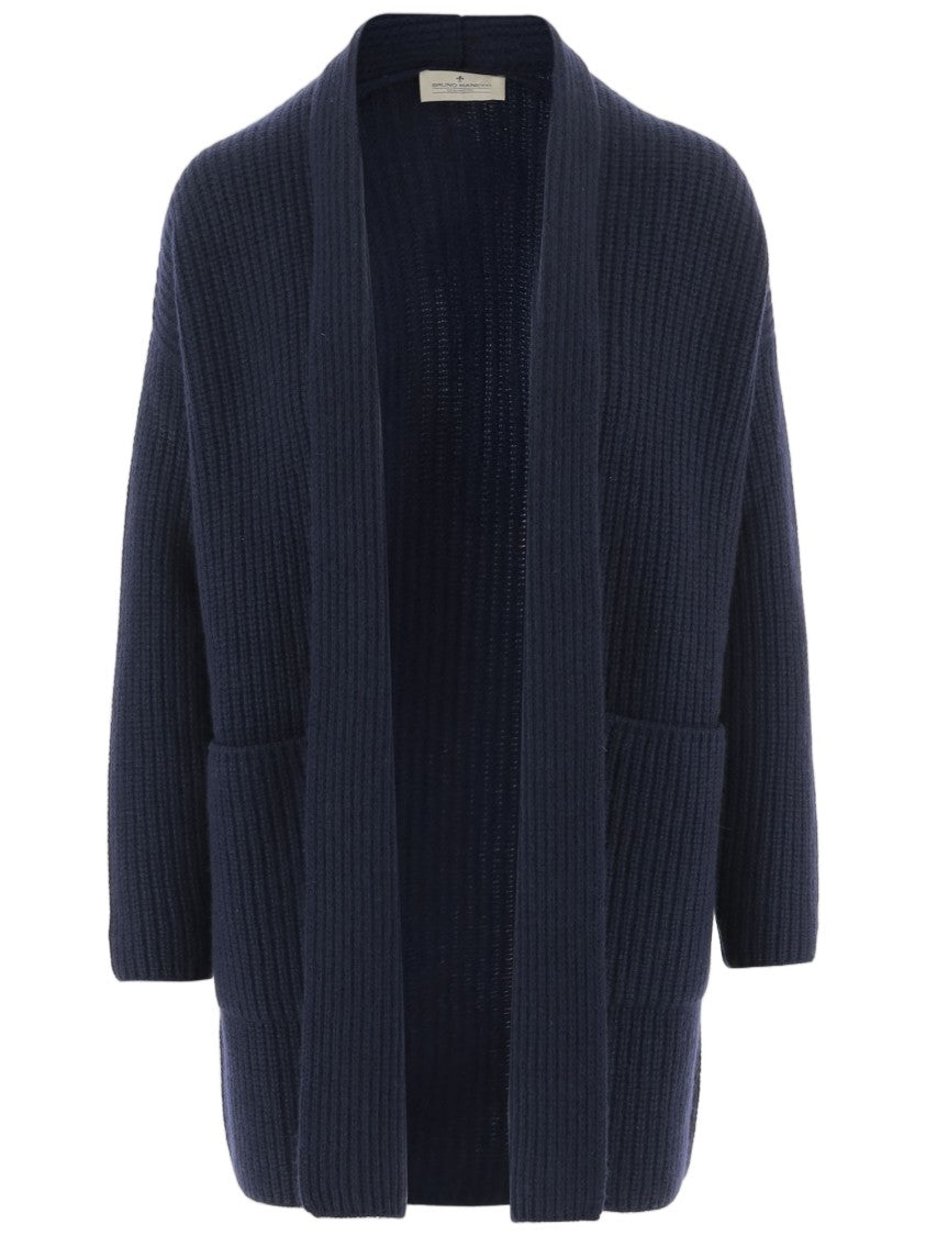 Bruno Manetti Navy Ribbed Cashmere Cardigan