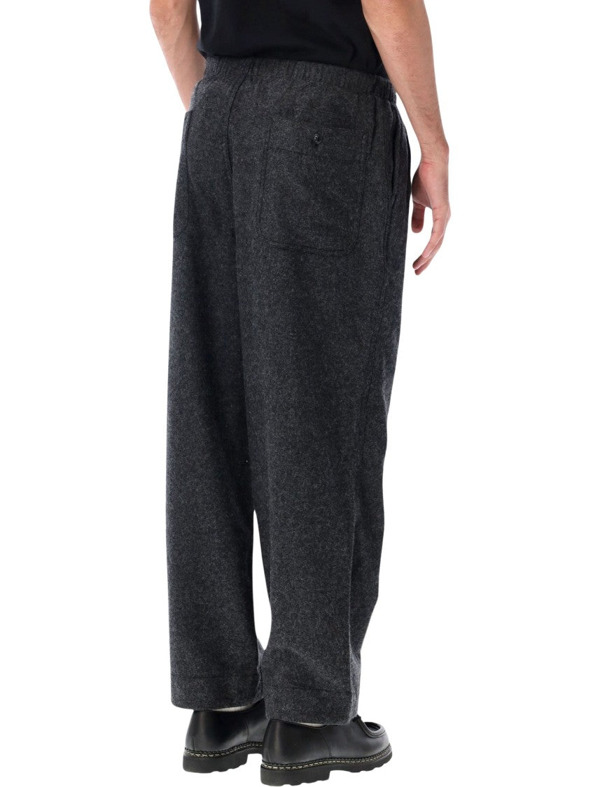 Namamica Relaxed Wide-Leg Belted Textured Melton Flared Pants