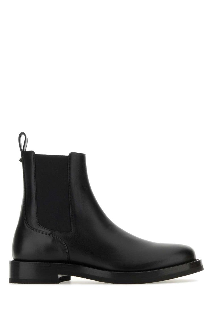 Valentino Garavani Black Leather Rockstud Ankle Boots