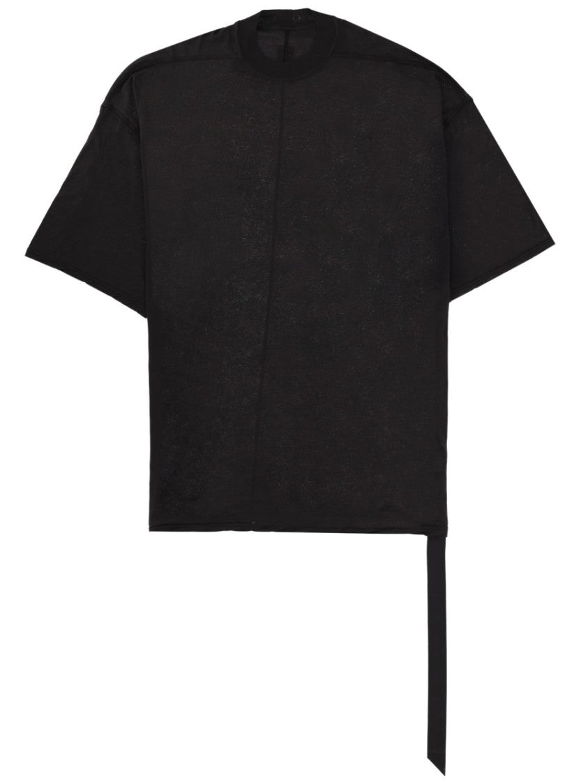 Drkshdw By Rick Owens Black Tommy T Asymmetrical Hem T-Shirt