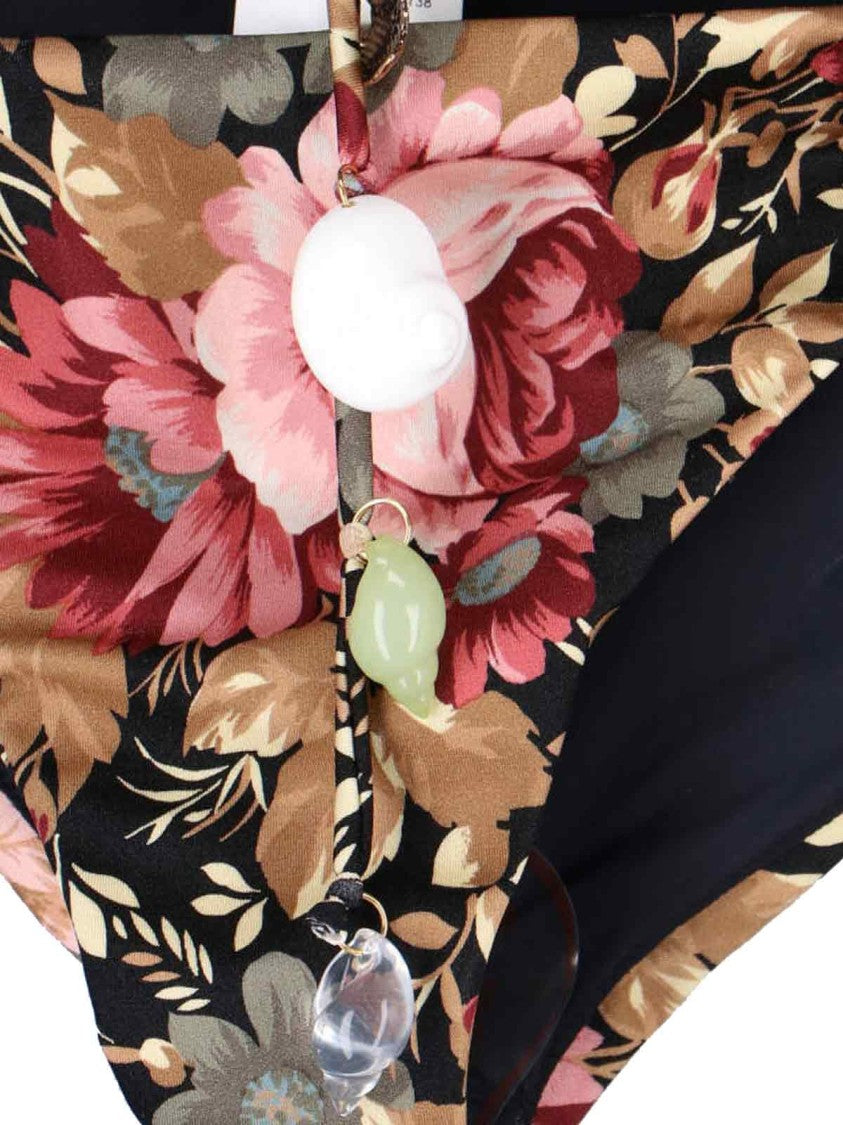 Chloé High-Cut Bikini Bottom With Multicolor Floral Print