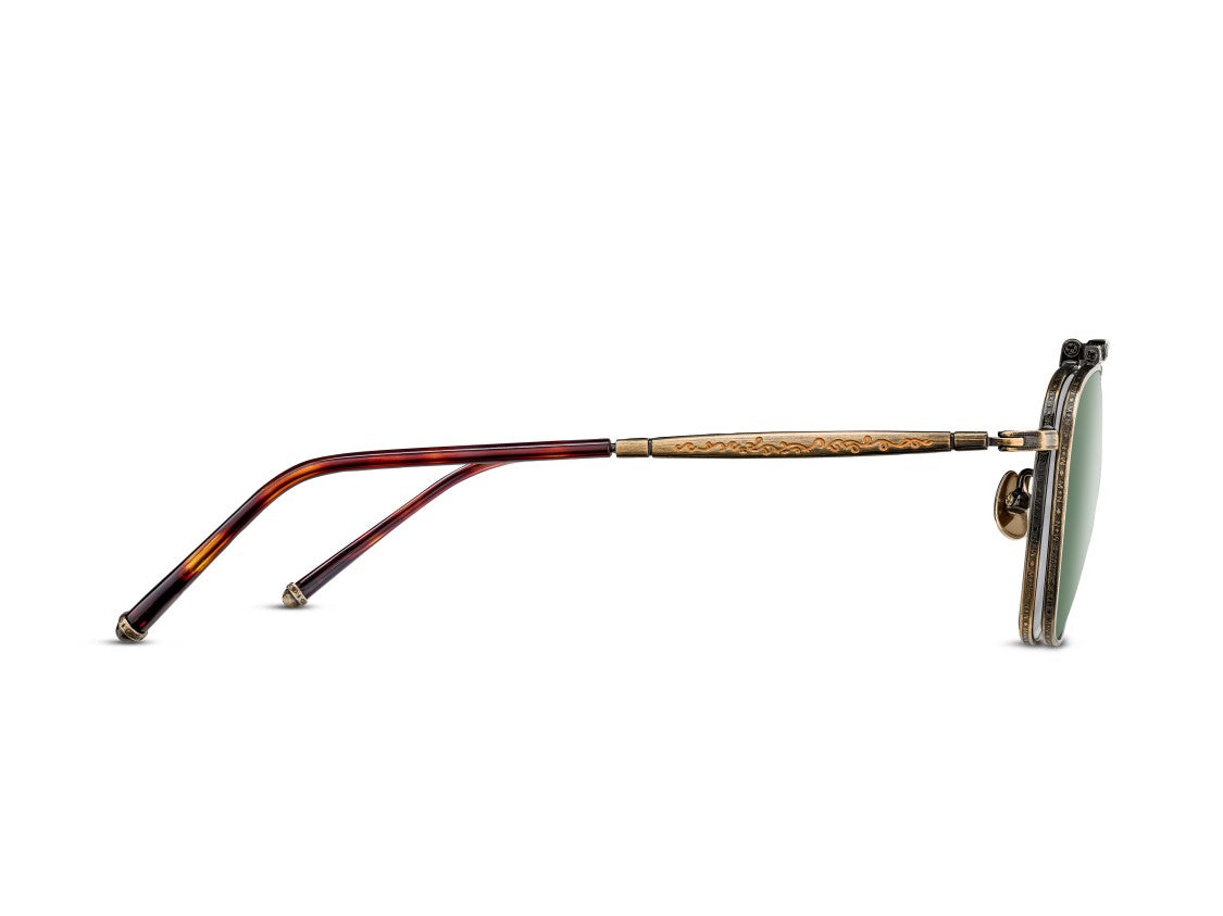 Matsuda M3148 Antique Gold Double-Bridge Geometric Sunglasses